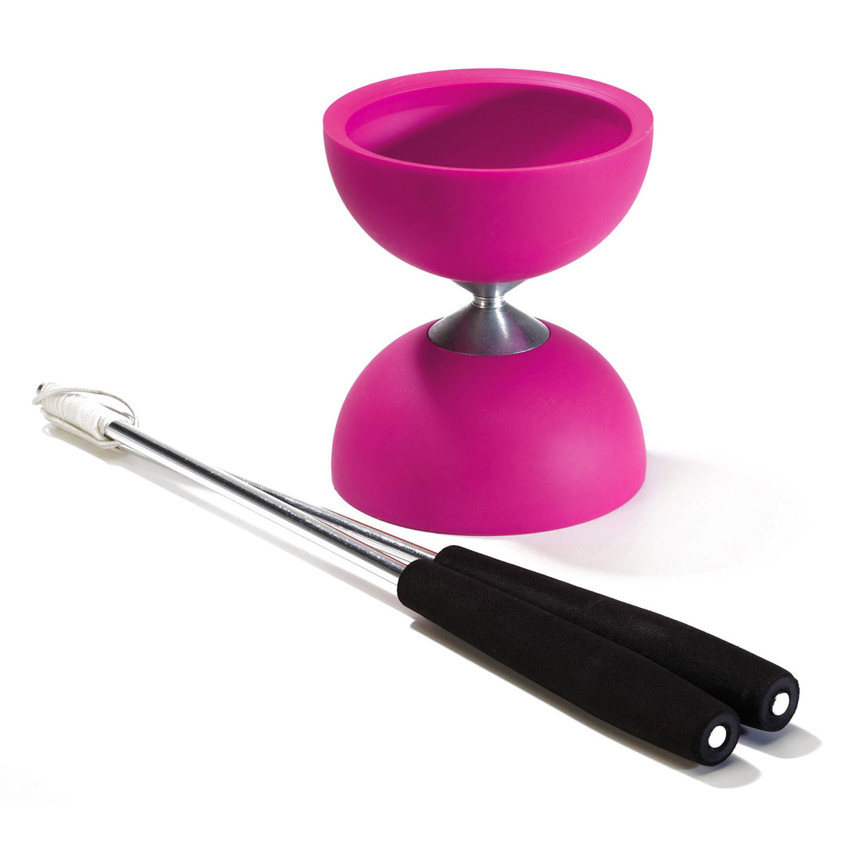 Diabolo en caoutchouc eureka avec bâtons en aluminium - rose