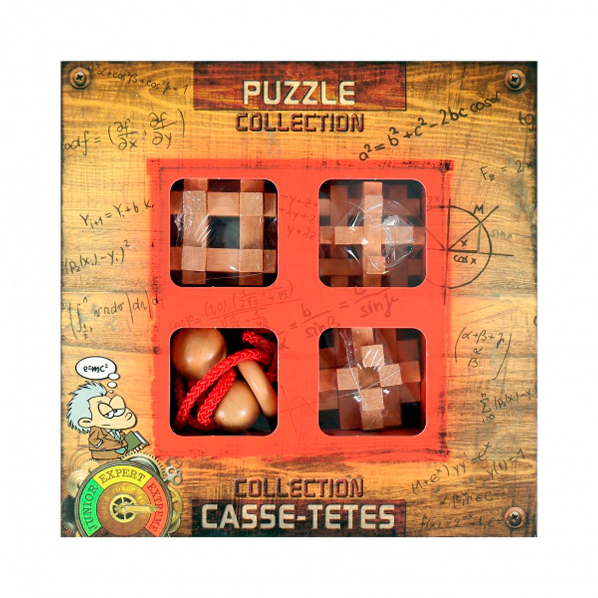 Eureka puzzles cérébraux en bois extrême, 4 pcs.