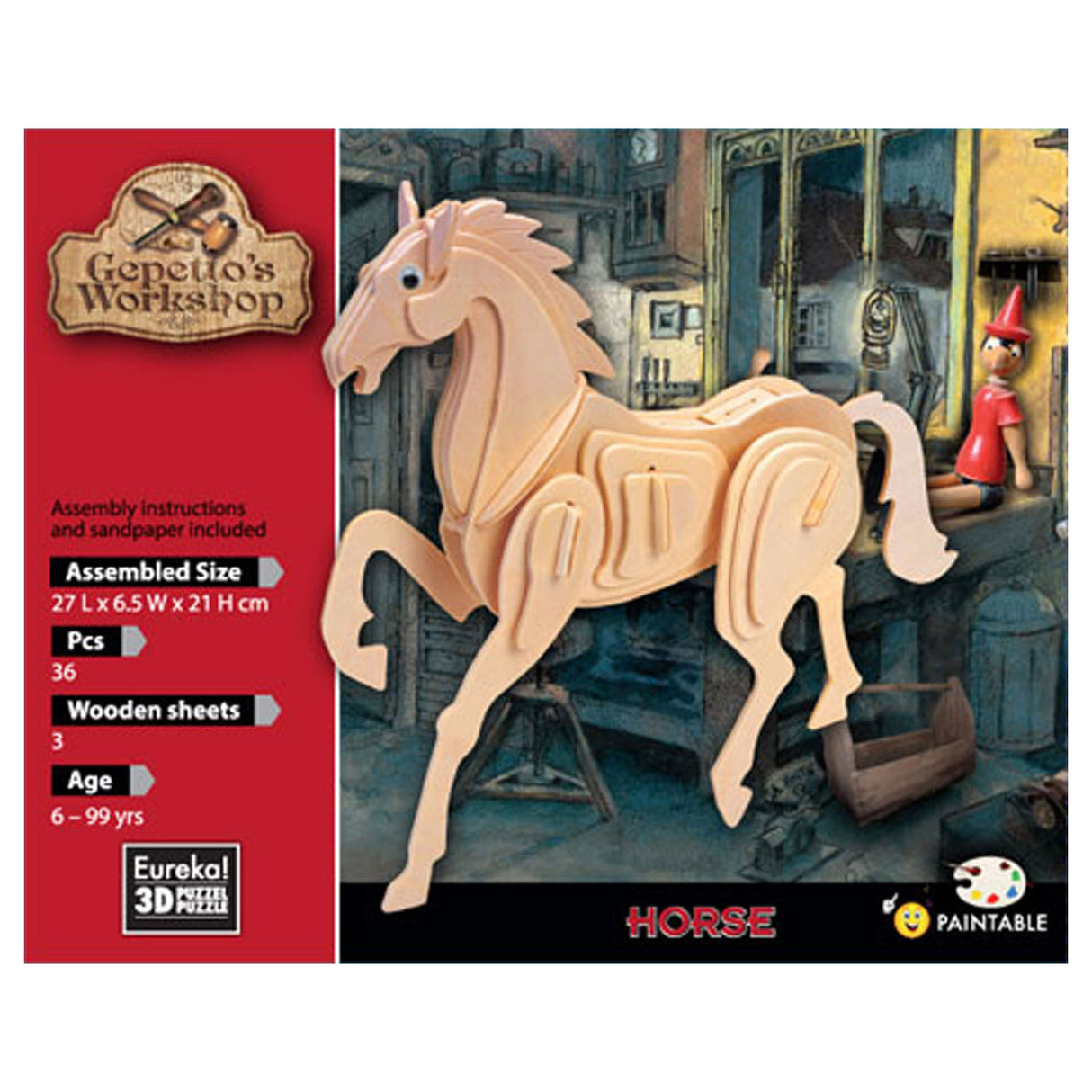 Warsztaty Eureka Gepetto Wooden Construction Pakiet 3D Horse