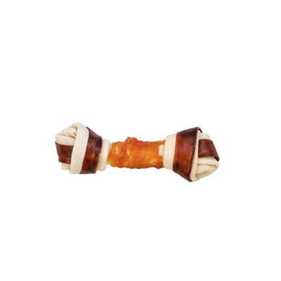 Petstyle vivant os noué multicolore avec poulet