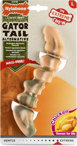 Nylabone Extreme Chew Gator Tail chicken taste