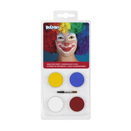 Coffret palette de maquillage clown à base d'eau Boland (4 pots et 1 applicateur)