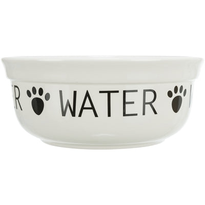 Trixie Drink Bow Bowl Dog Water céramique blanc noir