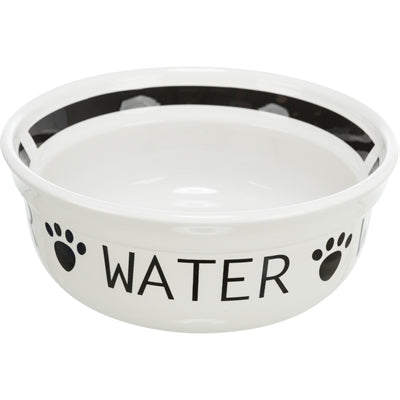 Trixie Drink Bow Bowl Dog Water céramique blanc noir