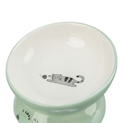Trixie gamelle pour chat bol à boire surélevé en céramique sauge blanc