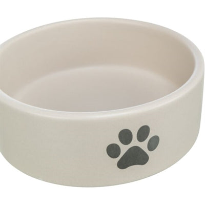 Trixie Food Bowl Beber Bin Dog Poot Motif Cerámico Gris claro Gris