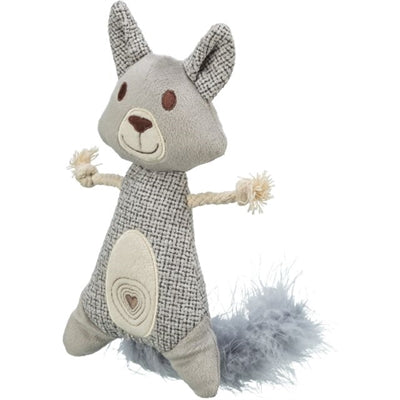 Tissu peluche Trixie raton laveur xxl avec plume et herbe à chat