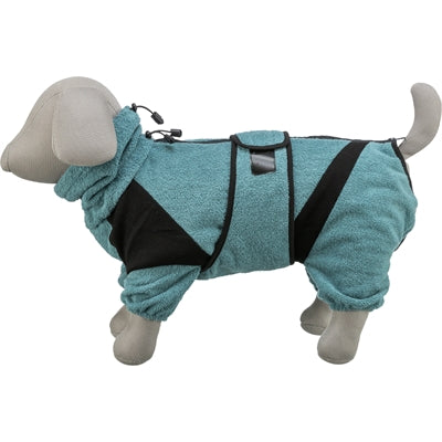 Trixie peignoir maison salopette en tissu éponge pétrole