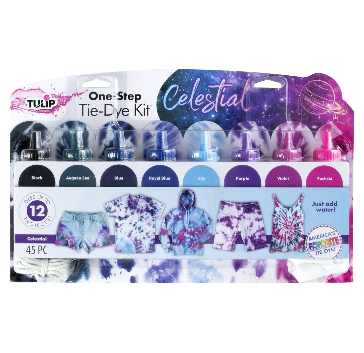 Tulipe tie-dye tulipe one-step • kit tie-dye céleste 8 couleurs