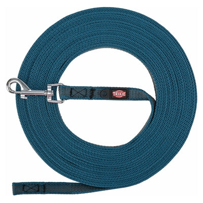 Trixie Dog Leash Tow Line med gummi -anti -slip benzinblå