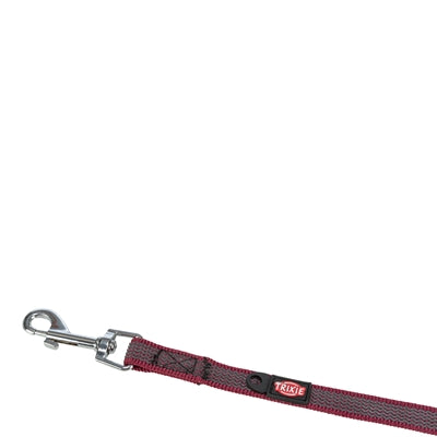 Trixie Dog Leash Tow Line med gummi -anti -slip sangria rød