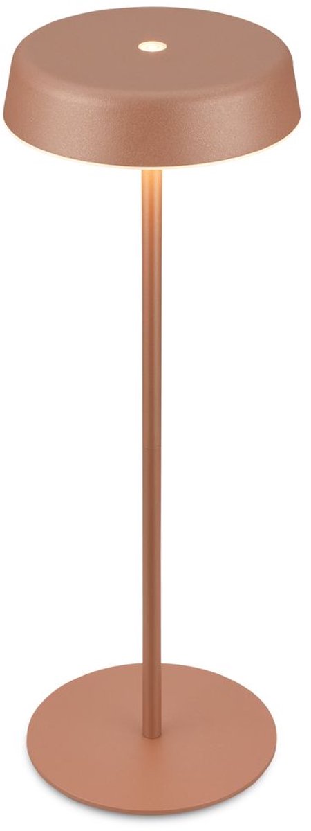 Briloner pala – lampe de table rechargeable – dimmable – sans fil – ip44 – lumière blanc chaud – couleur café – ø13 x 36,5 cm