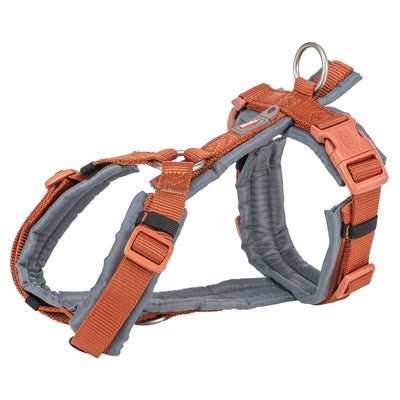 Trixie Dog Harness Premium Draw Rust Brown Grafite Grey