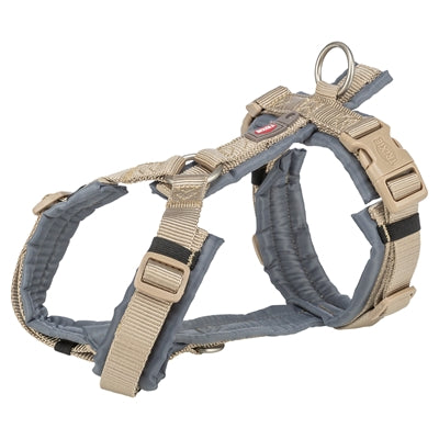 Trixie Dog Harness Premium Draw Sand Taupe Grafite Grey