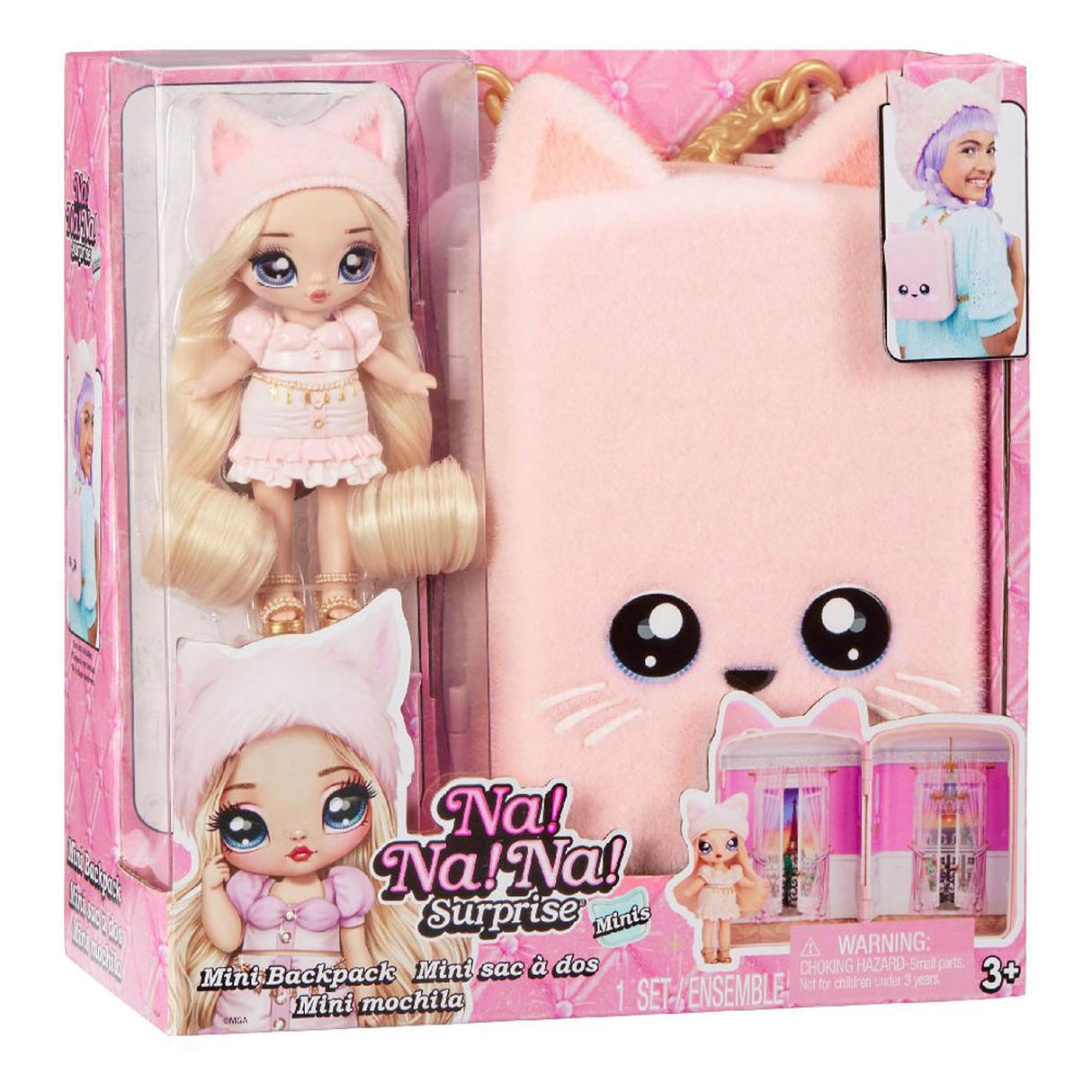 Allez, divertissement ! après! après! coffret de jeu surprise avec mini sac à dos - chaton parisien