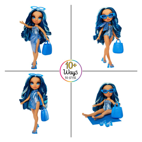 Poupée mannequin Rainbow High Swim Style - 28 cm - skyler (bleu)