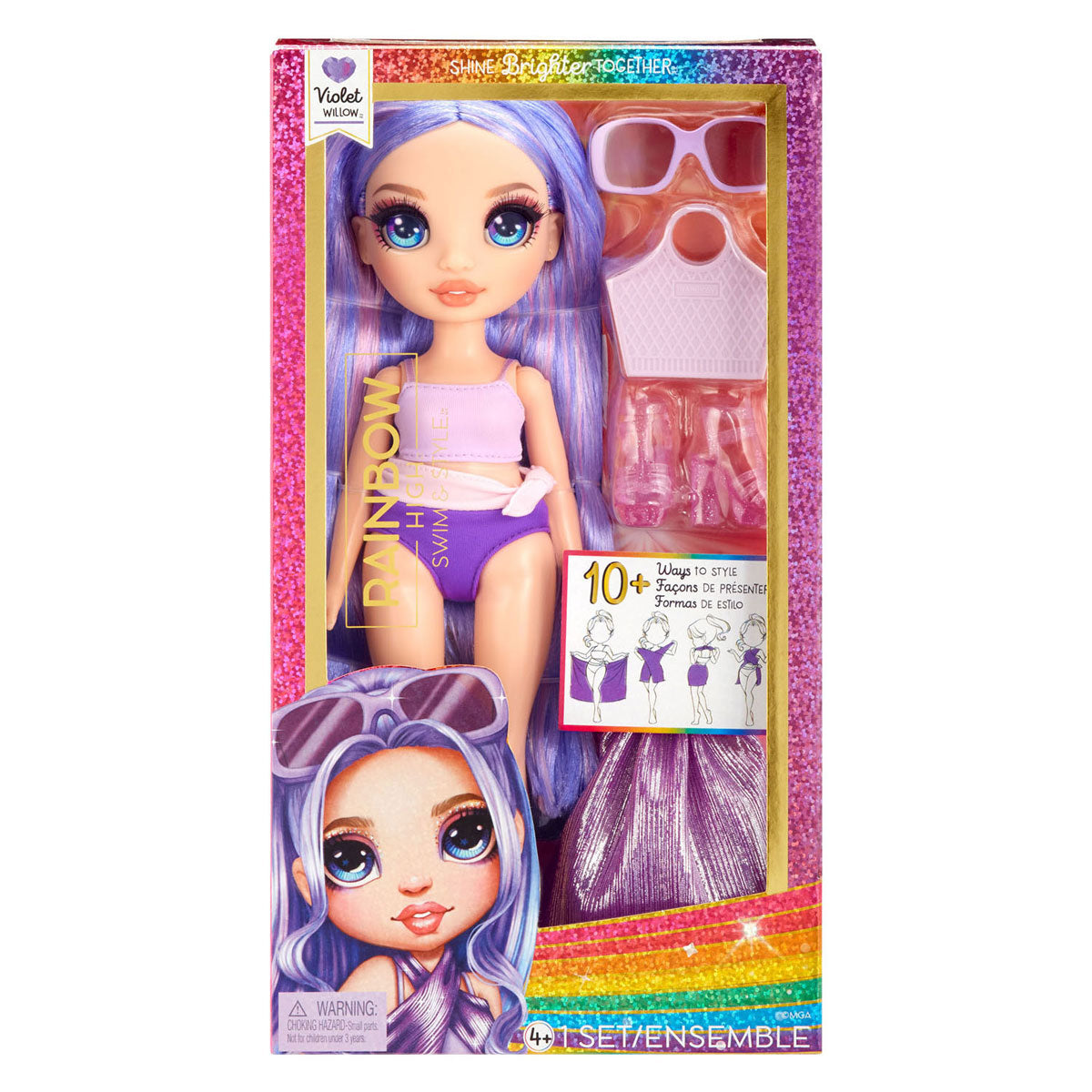 Mga Entertainment Regenbogen héije Schwämmsstil Popie violet