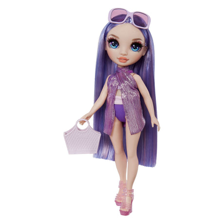 Poupée mannequin style bain haut arc-en-ciel - 28 cm - violet (violet)