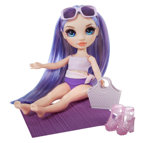 Poupée mannequin style bain haut arc-en-ciel - 28 cm - violet (violet)