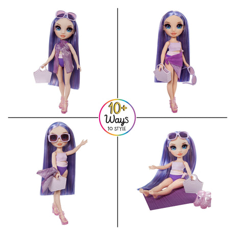 Poupée mannequin style bain haut arc-en-ciel - 28 cm - violet (violet)