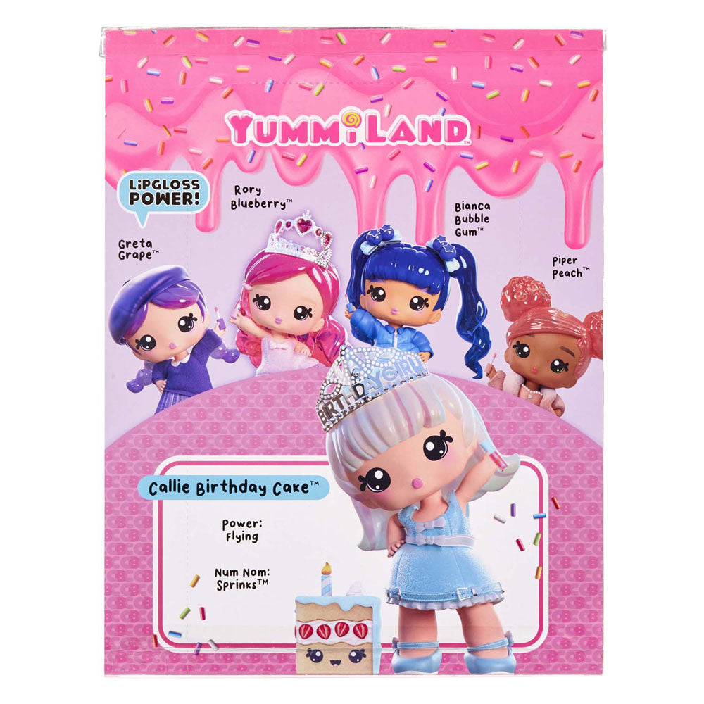 MGA Entertainment Yummiland Lipgloss Pop s domácím mazlíčkem - Callie Birthday Cake