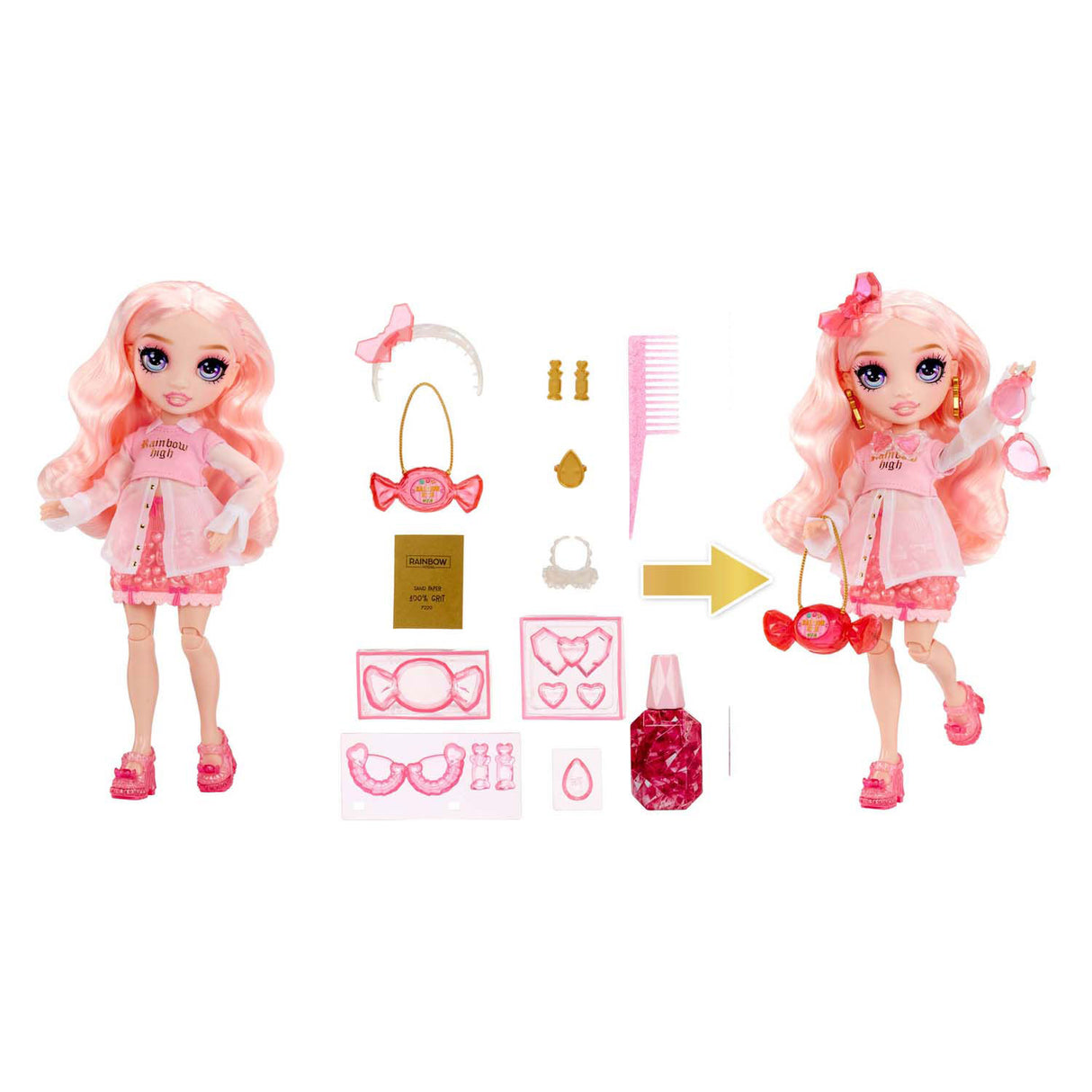 Mga entertainment poupée de mode arc-en-ciel à haute cristallisation - bella