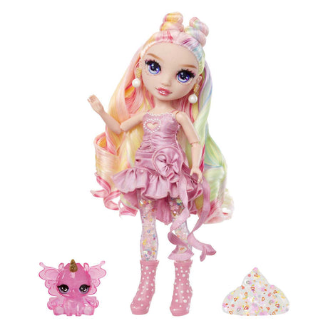 Poupée mannequin arc-en-ciel scintillante avec slime - bella (rose)