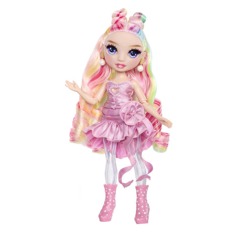 Poupée mannequin arc-en-ciel scintillante avec slime - bella (rose)