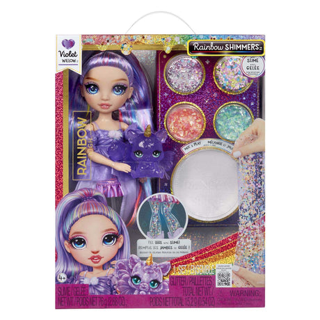 Poupée mannequin arc-en-ciel scintillante avec slime - violet (violet)