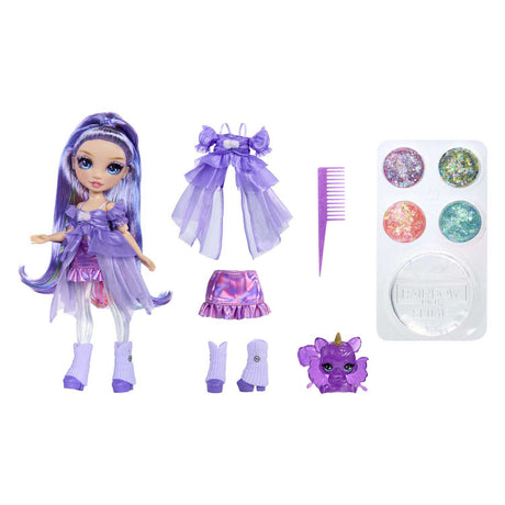 Poupée mannequin arc-en-ciel scintillante avec slime - violet (violet)