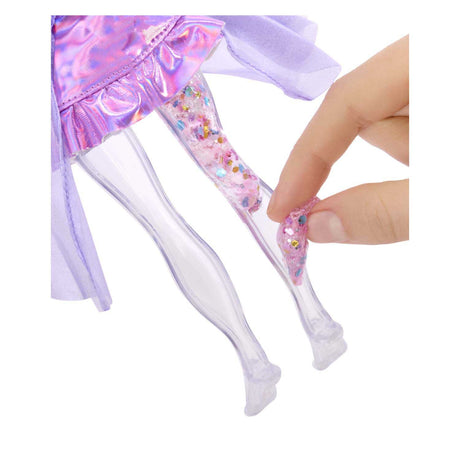 Poupée mannequin arc-en-ciel scintillante avec slime - violet (violet)