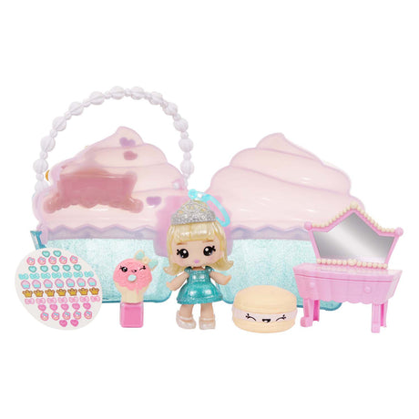 Ensemble de jeu de sac de beauté Yummiland - poupée de brillant à lèvres cupcake.
