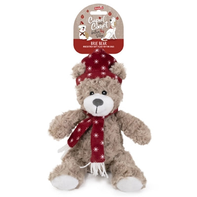 Ours brie cupidon comète avec chapeau et écharpe rouge
