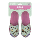 Babouche jardin oiseaux vert rose