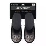 Chausson gris chat noir