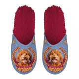 Babouche labradoodle lilas rouge