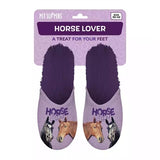 Chausson amoureux des chevaux violet