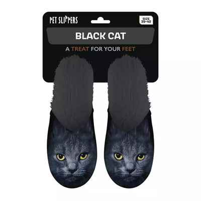 Babouche chat noir noir