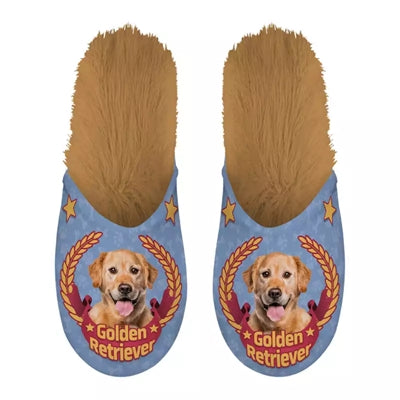 Babouche golden retriever lilas beige