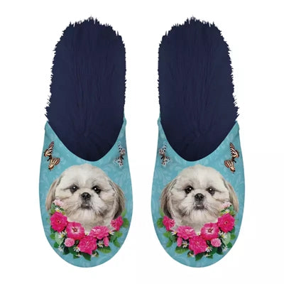 Chausson shih tzu bleu clair bleu foncé