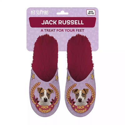 Babouche jack russel rose fuchsia