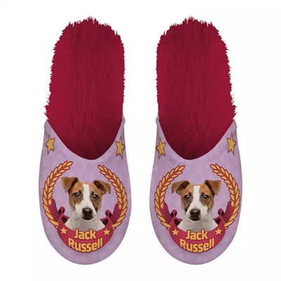 Babouche jack russel rose fuchsia
