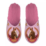 Babouche cheval rose