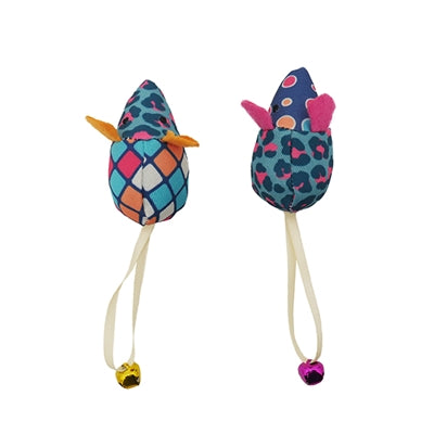 Duo de souris patchwork jolly moggy en palissandre
