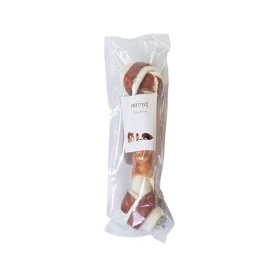 Petstyle vivant os noué multicolore avec poulet