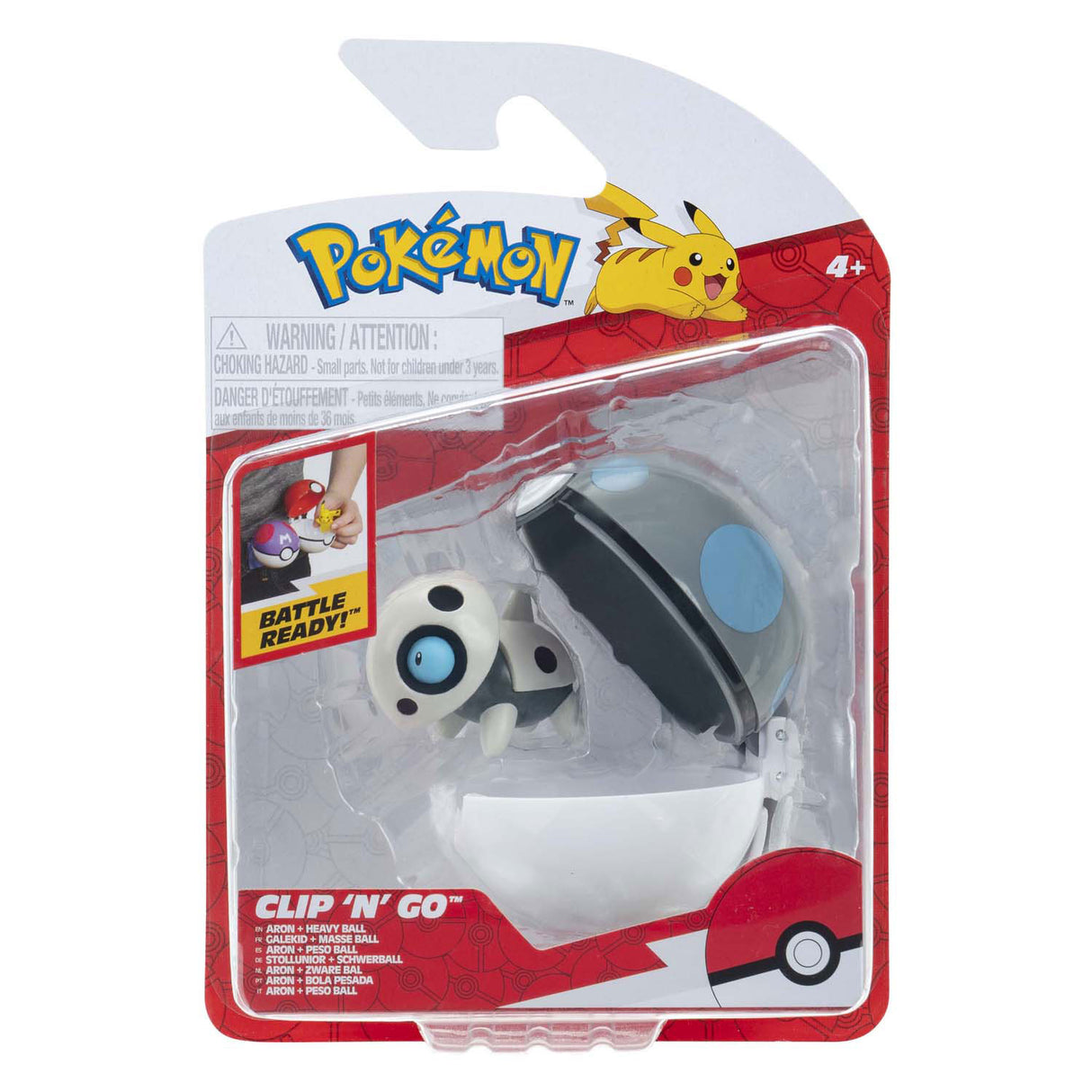 Pokémon Jazwares - Clip N Go Aron Balle lourde