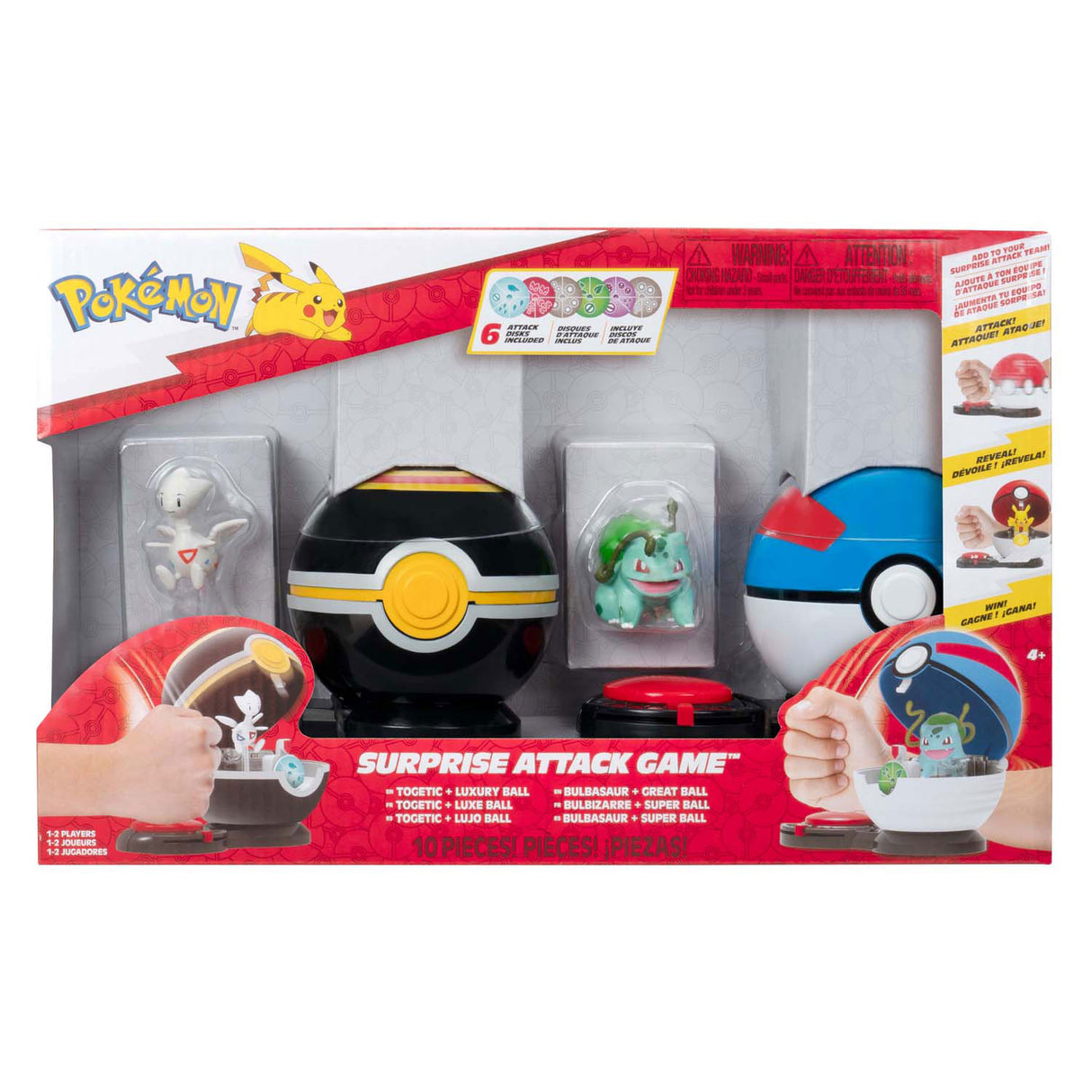 Jazwares Pokémon - Jeu d'attaque surprise - Bulbasaur et Togetic