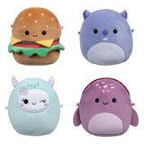 Squishmallows micromauves en peluche câline - Carl, Yollie, Javari, Tudor, paquet de 4