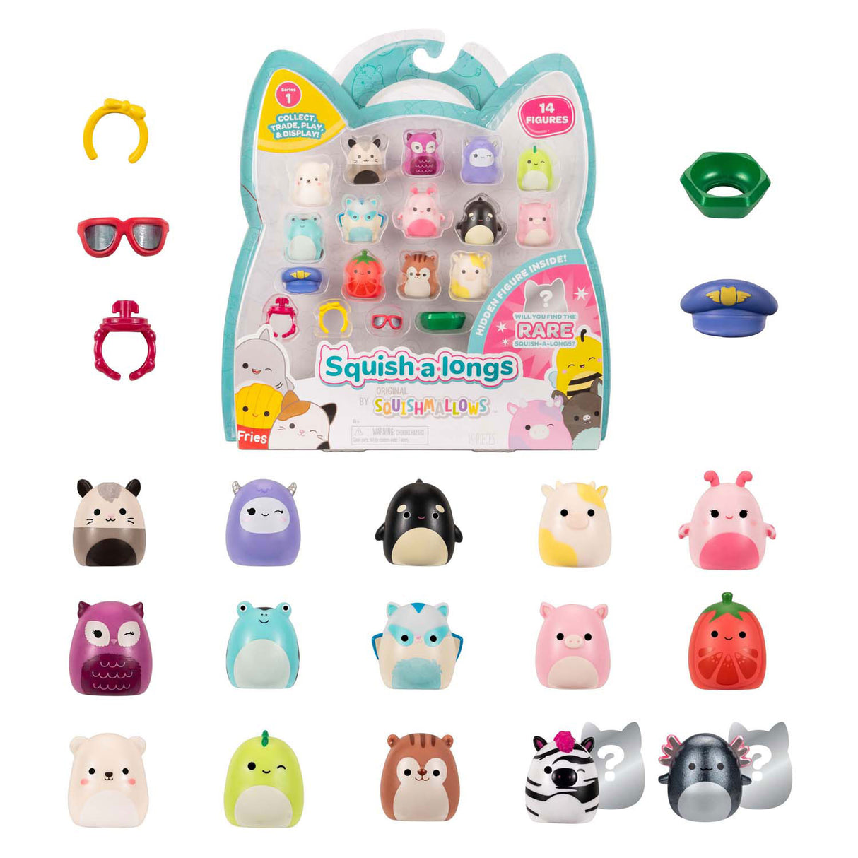 Squishmallows - figurines de jeu squish-a-longs - style 2, 14 pcs.