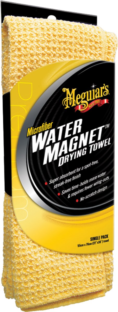 Serviette de séchage magnétique à eau Meguiar's Meguiar's - voiture de serviette de séchage en microfibre extra grande - très absorbante - serviette de détail de voiture